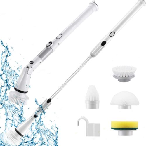 お風呂掃除 ブラシ 電動お掃除ブラシ バスポリッシャー  充電式 電動ブラシ  掃除グッズ 無線操作 長さ伸縮可能   両親へのプレゼント