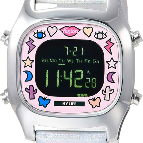 セイコー ALBA FUSION AFSM702 デジタル ウオッチ 腕時計 アルバ クォーツ 正方形 文字盤カラー:ブラック バンドカラー：シルバー バンド素材:レザー ユニセックス 防水:5 BAR 反転液晶 カレンダー表示(日/曜/月)  バックライト ストップウオッチ アラーム