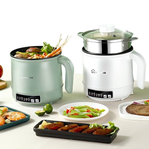 生活 キッチン家電 多機能小型電気ポット  スロークッカー ポット 多機能 電気鍋 クッキング 鍋 炊飯 蒸し 1-2人 クッカー クッキングケトル ホワイト キッチン用品 調理 ※パッケージについて(海外から輸送される際の潰れ、キズ、梱包テープが貼られてられております)