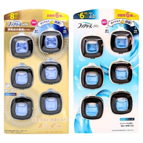 ファブリーズ 車用 消臭 座席 天井まで防臭&消臭 自動車用消臭 エアコン送風口 P&Gジャパン合同会社 タイプ2種(最高レベル: フレッシュシャボン、通常タイプ: スカイブリーズ)