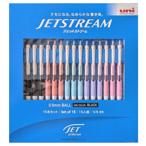 JETSTREAM(ジェットストリーム) 0.5mm インクカラー:ブラック 15本 セット クセになる なめらかな書き味 超低摩擦インク搭載 日本製 ビジオス 学習 文房具 事務用品 ボールペンセット