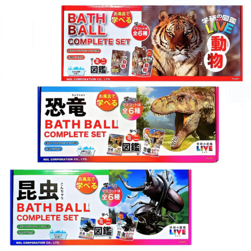【入浴用化粧品】学研図鑑LIVE バスボール 6個セット 発泡タイプ 対象年齢12歳以上 お風呂で学びと発見 (キャラクター: 恐竜、動物）中国製 対象年齢12歳以上